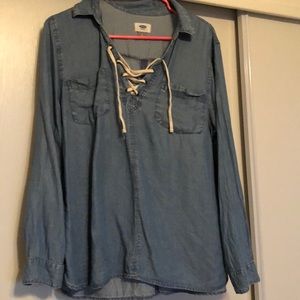 Chambray Long Sleeve Top